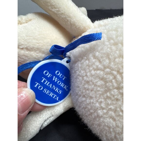 Sheep Plush Toy #13 7” Stuffed Animal With Blue Bow & Big Eyes Counting Sheep - Picture 8 of 8